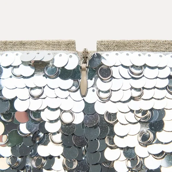 NWT ZARA SEQUIN MINI SKIRT ZW COLLECTION - Picture 7 of 9